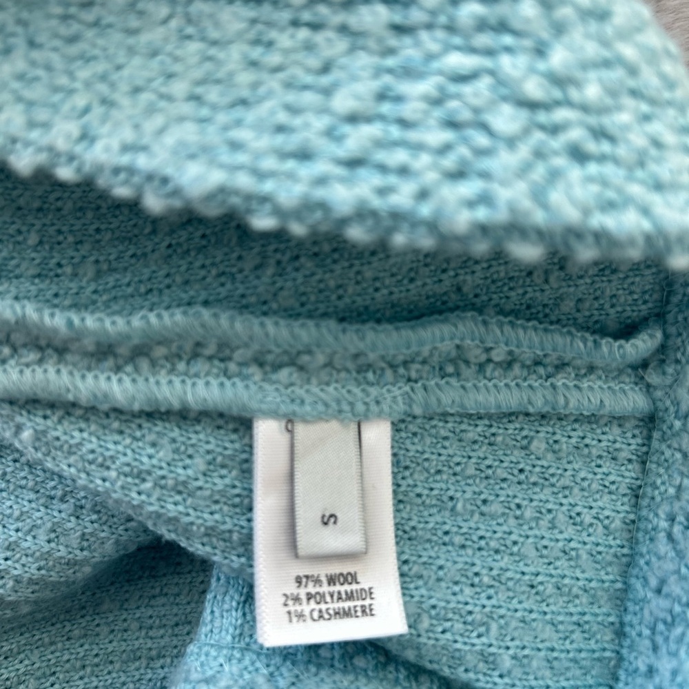 St. John Wool Cashmere Blend Tank Top Blue - Picture 7 of 8
